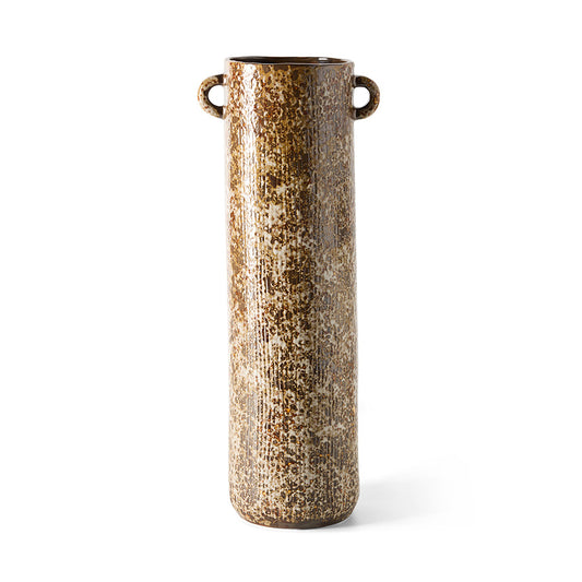 HKLIVING - Long Vase, Reactive Brown