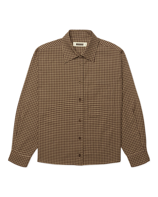 WOODBIRD - Ling Man Check Shirt, Brown Honey