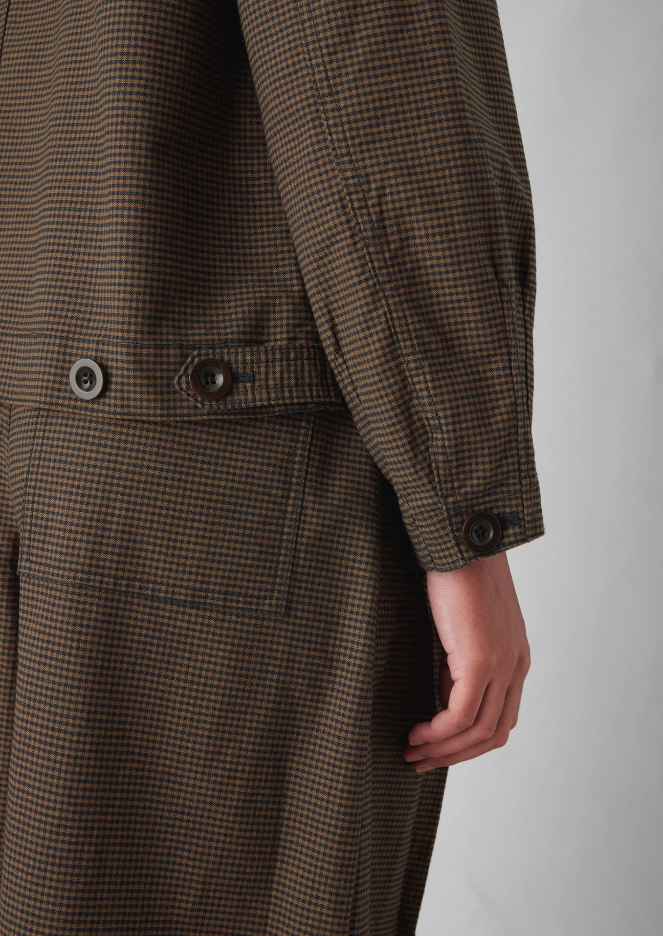 TOAST - Birch Gingham Cotton Jacket - Burnt Umber