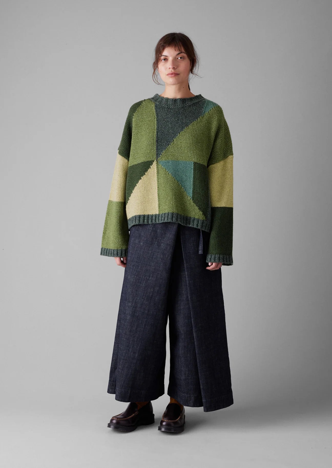 TOAST - Kite Colour Block Sweater - Green Multi
