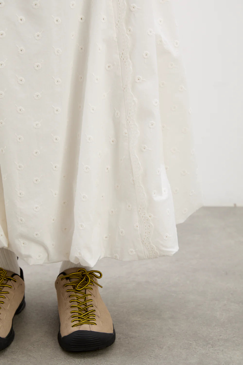 Damson Madder - Agatha Puff Midi Skirt - White