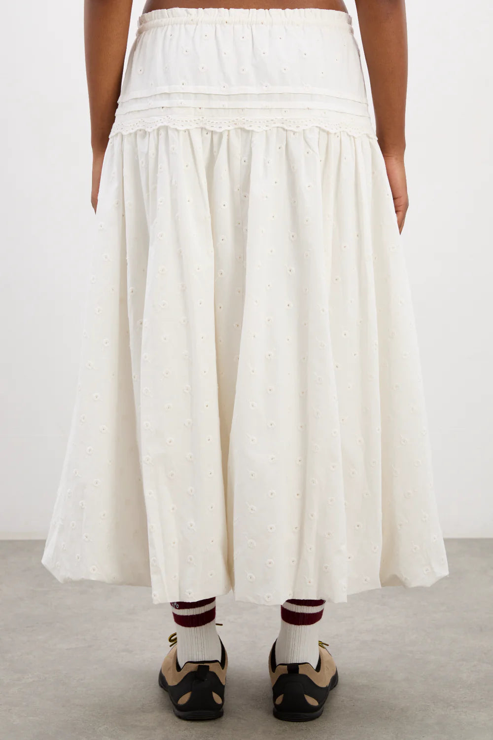 Damson Madder - Agatha Puff Midi Skirt - White