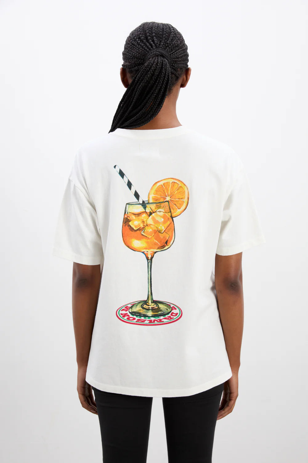 Damson Madder - Spritz Boyfriend Tee - White