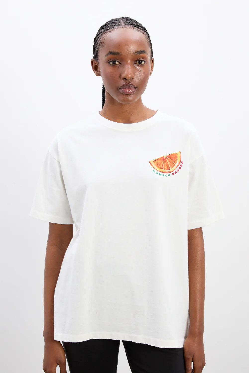 Damson Madder - Spritz Boyfriend Tee - White