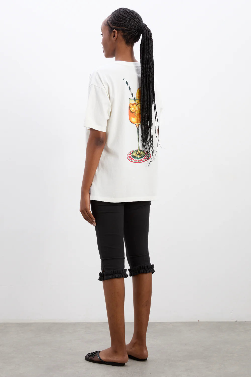 Damson Madder - Spritz Boyfriend Tee - White