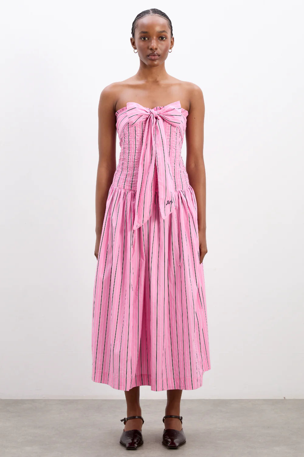 Damson Madder - Mia Midi Dress - Pink
