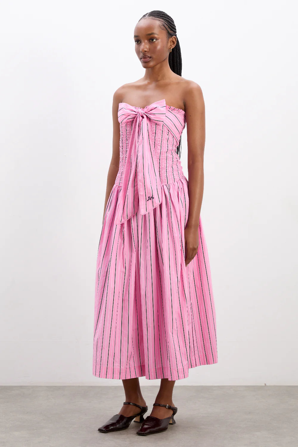 Damson Madder - Mia Midi Dress - Pink