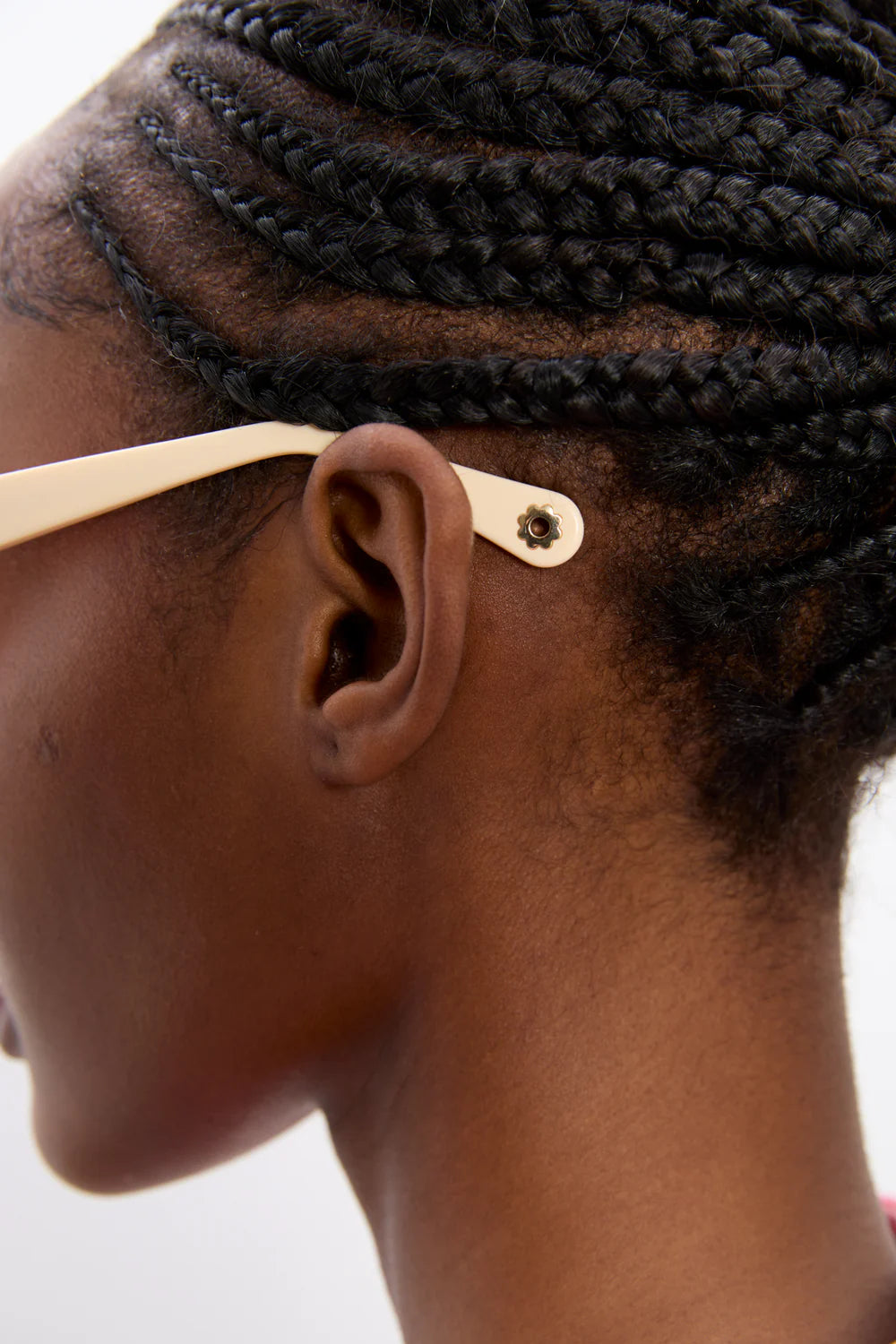 Damson Madder Catty Oval Sunglasses with Bow Detail - Bone