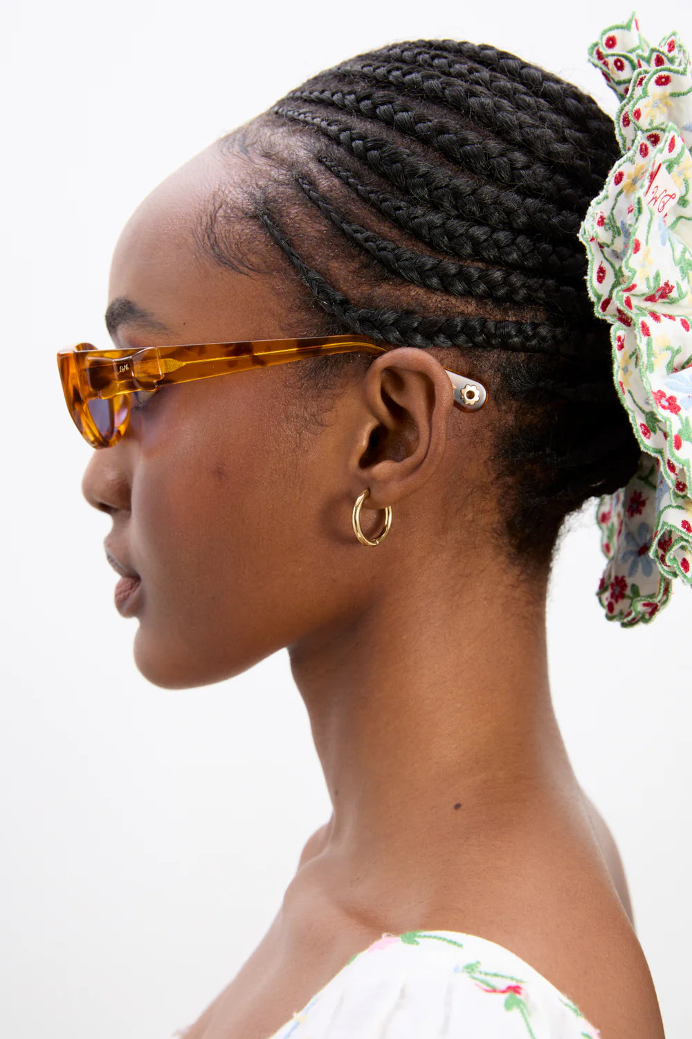 Damson Madder Catty Oval Sunglasses with Bow Detail - Tort