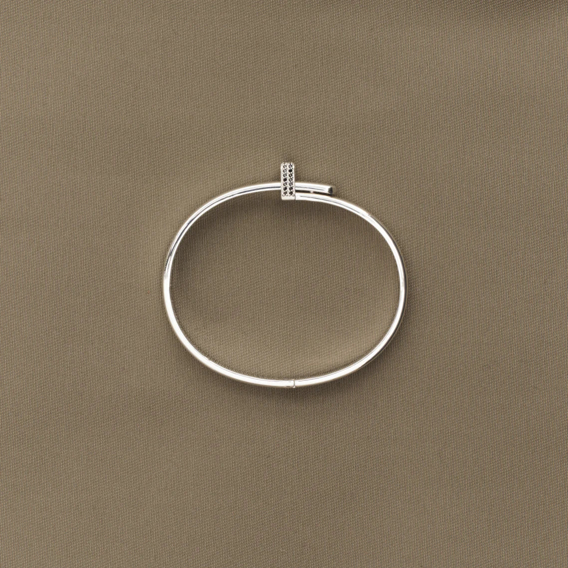 Third Reason - Overlap Cuff with Onyx - Silver