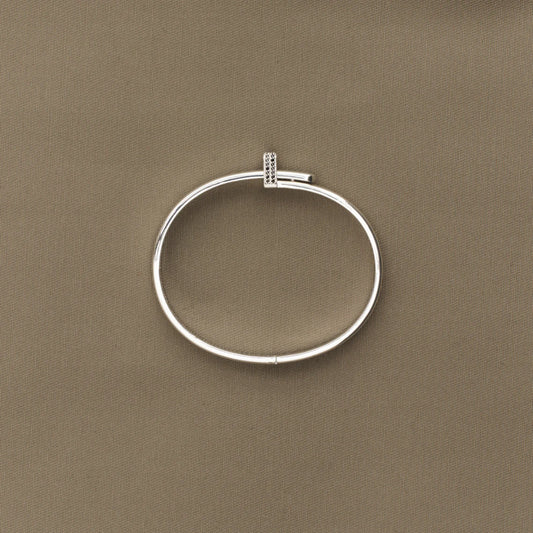 Third Reason - Overlap Cuff with Onyx - Silver