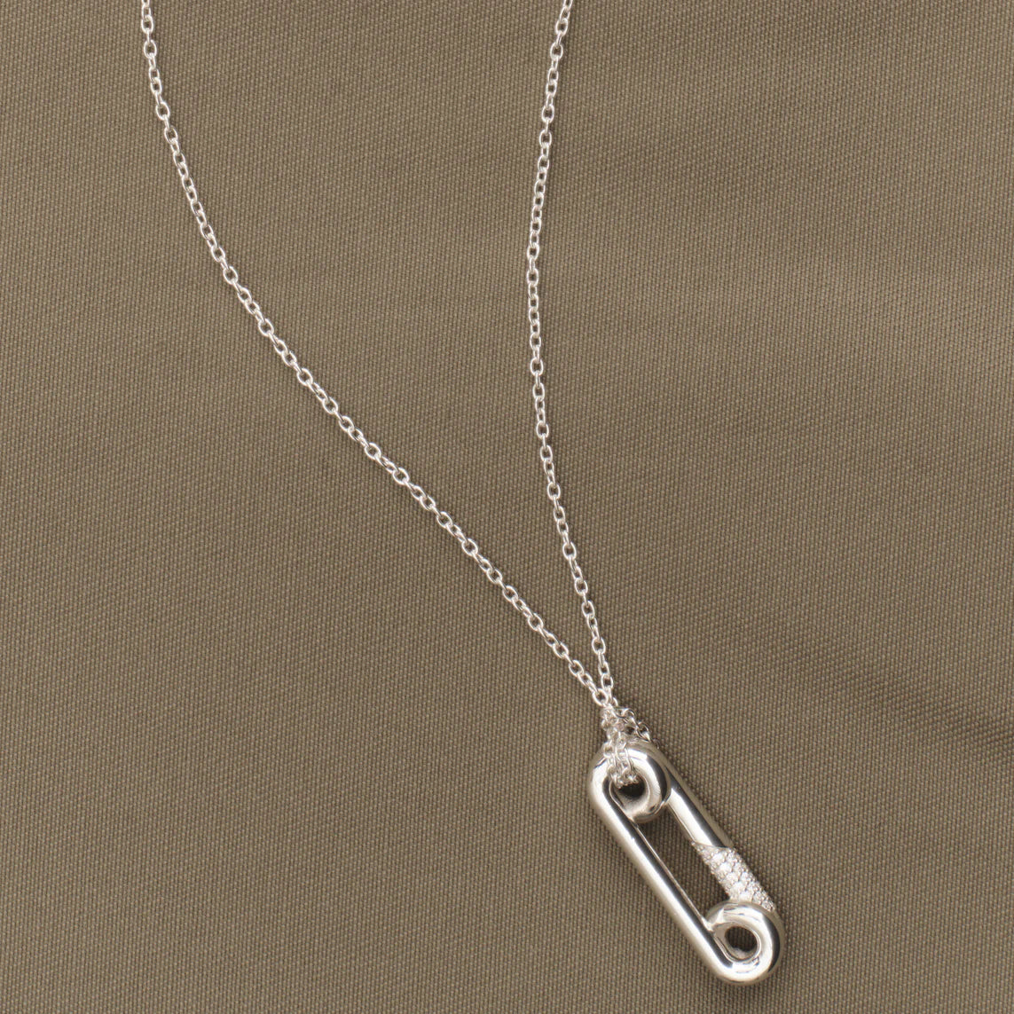Third Reason - Pin Pendant with Cz - Silver