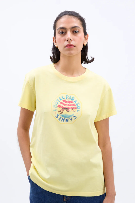 Damson Madder - Parasol Garment Dyed Shrunken Tee - Yellow