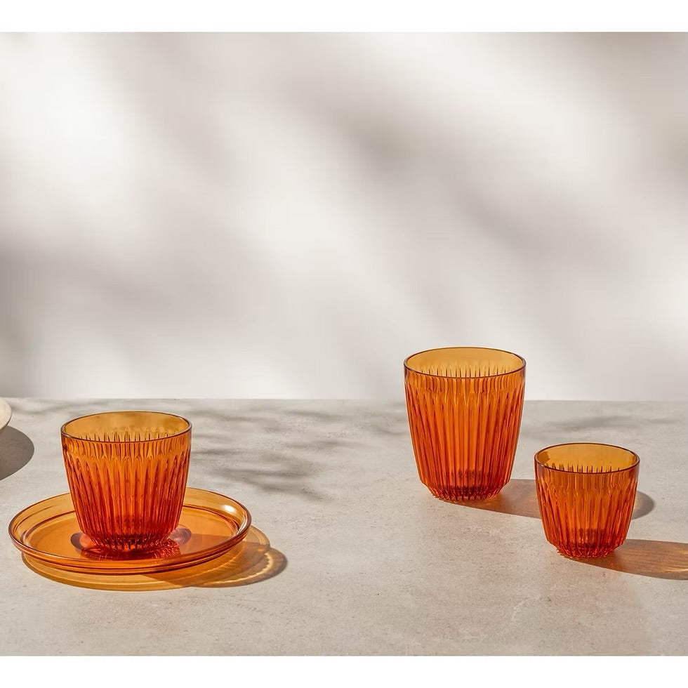 HuskeeCup Renew 3oz Espresso Cup and Saucer - Amber (set of 2)
