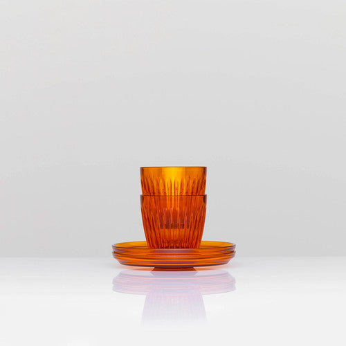 HuskeeCup Renew 3oz Espresso Cup and Saucer - Amber (set of 2)