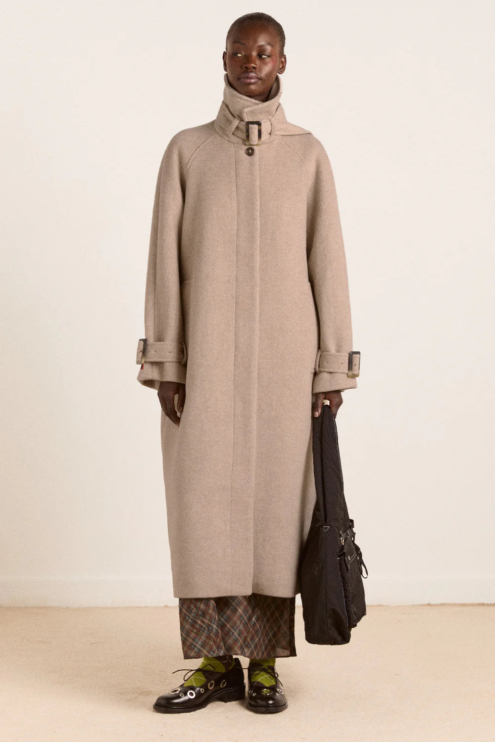 Damson Madder - Jude Wool Coat, Grey