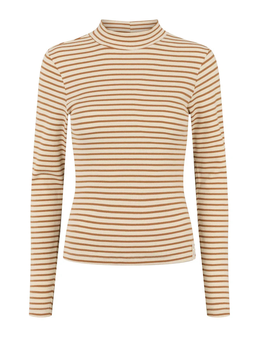 Esmé Studios - Blossom Stipe Long Sleeve Turtleneck, Fog