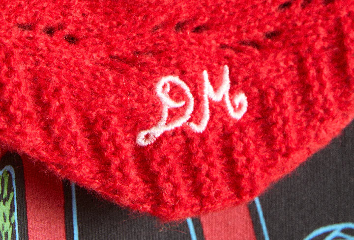 Damson Madder - Knitted Head Scarf, Red