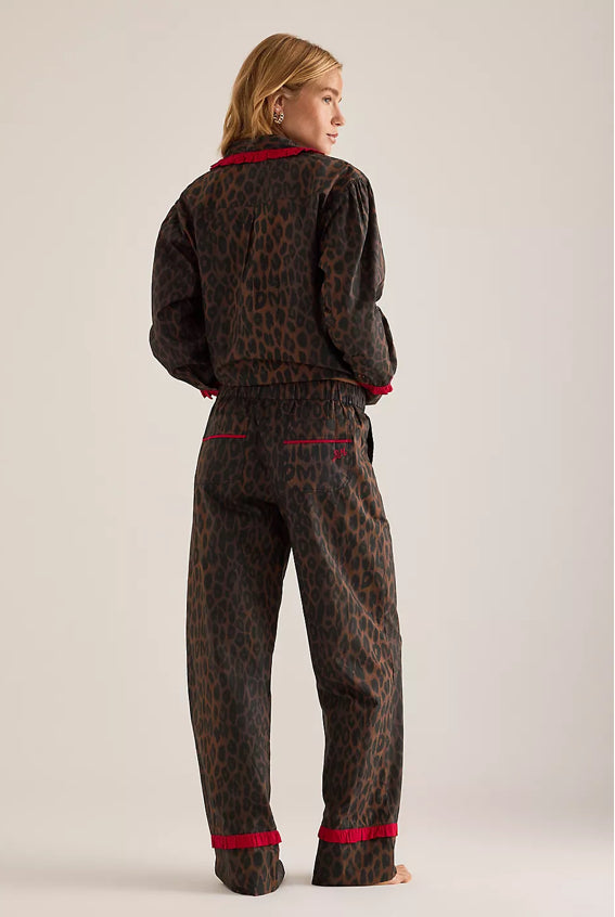 Damson Madder - Antonia PJ Set, Dark Leopard/Red