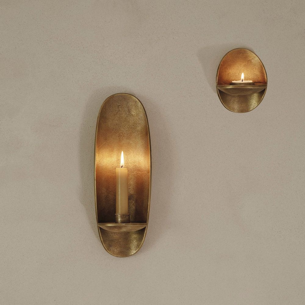 Ferm Living - Agapé Wall Tealight Holder, Brass Finish