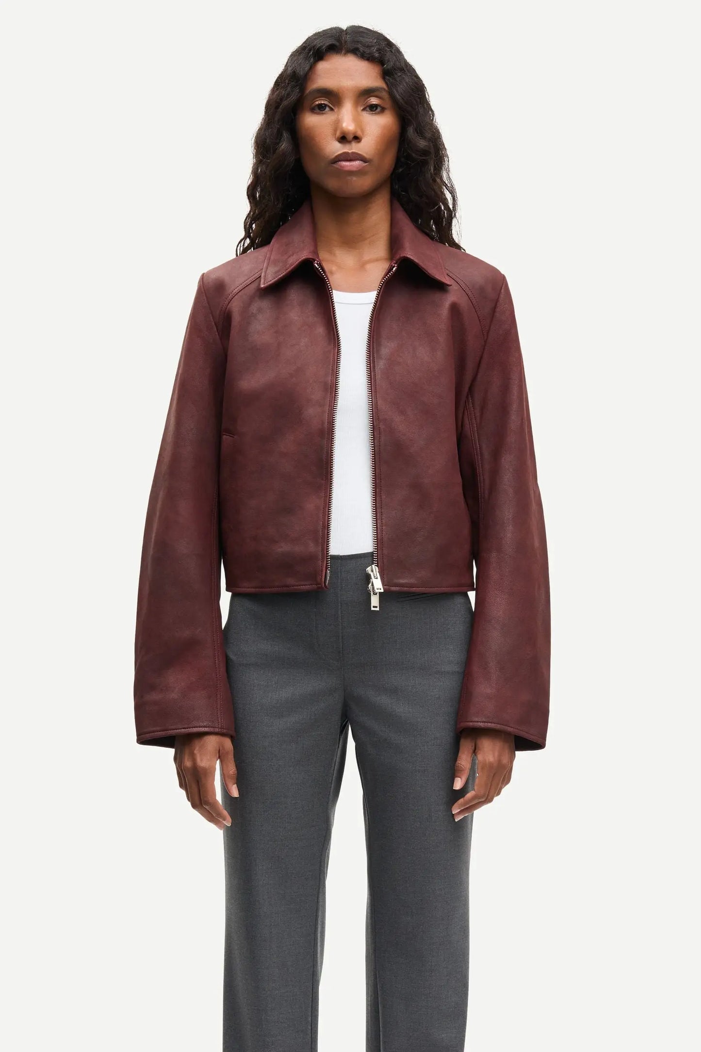Samsøe Samsøe - Sashiva Leather Jacket, Fudge