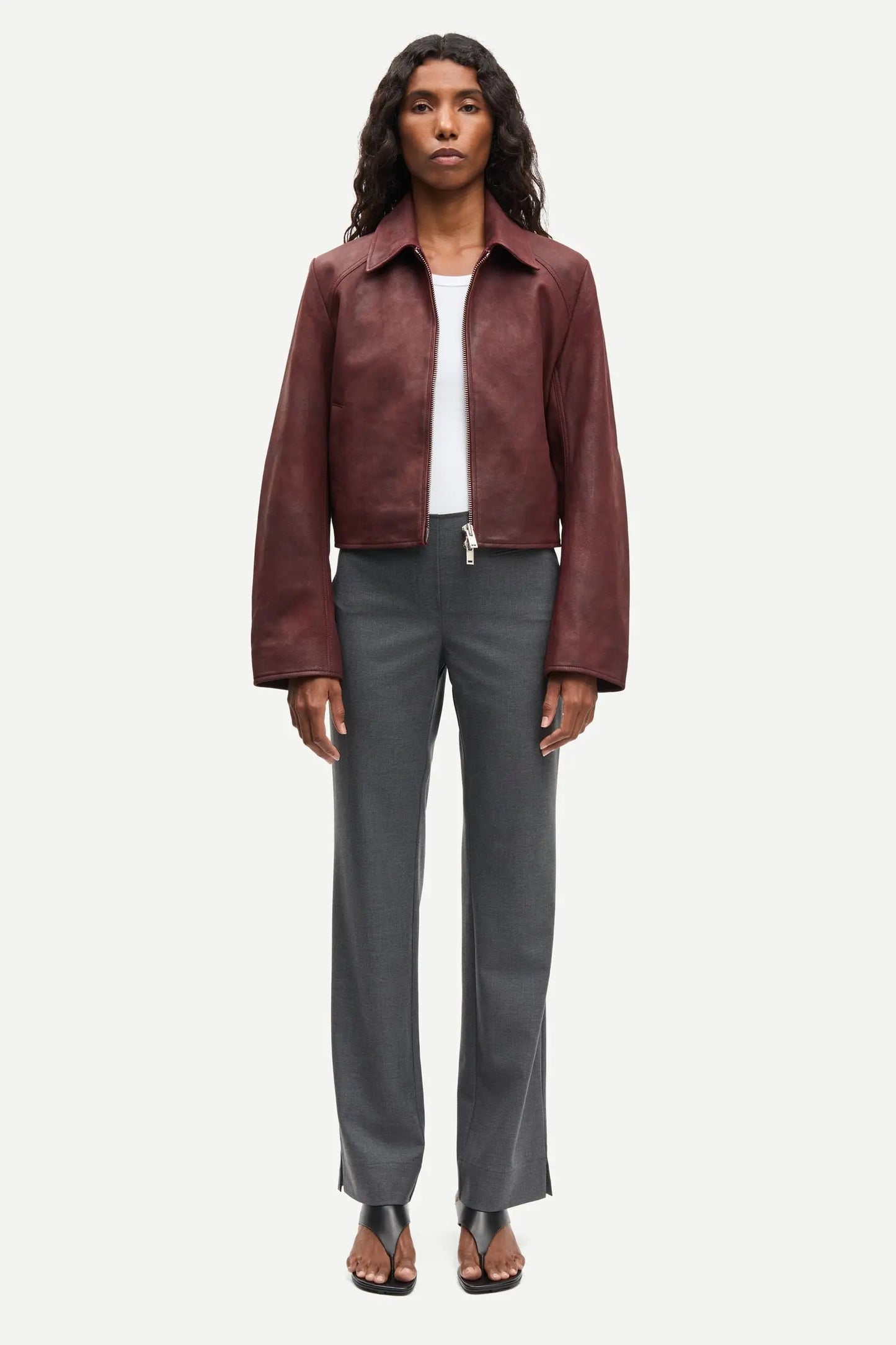 Samsøe Samsøe - Sashiva Leather Jacket, Fudge