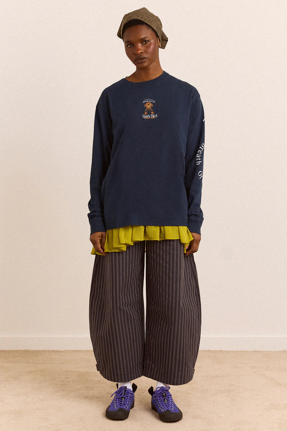 Damson Madder - Gone Rambling Long Sleeve Tee, Blue