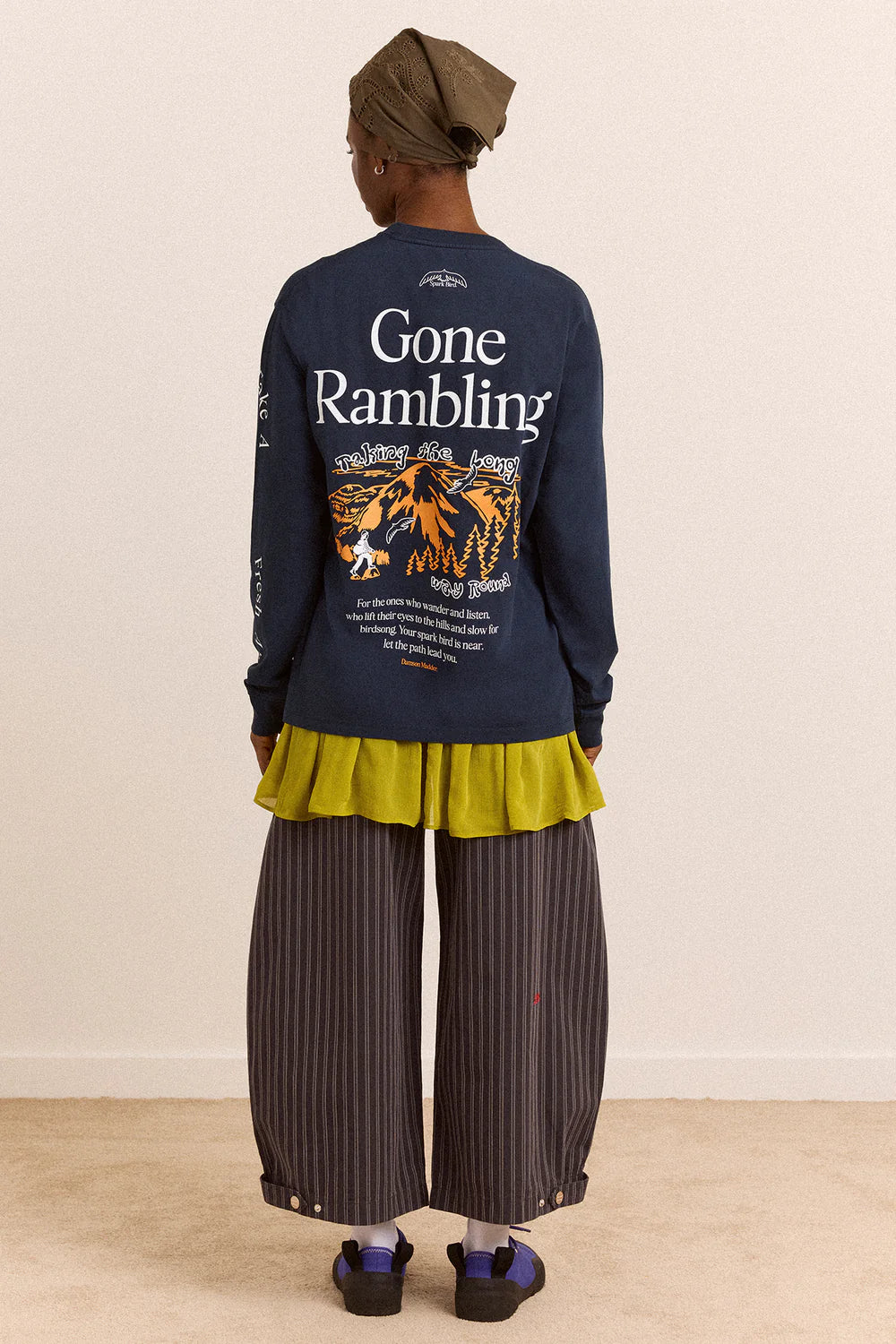 Damson Madder - Gone Rambling Long Sleeve Tee, Blue