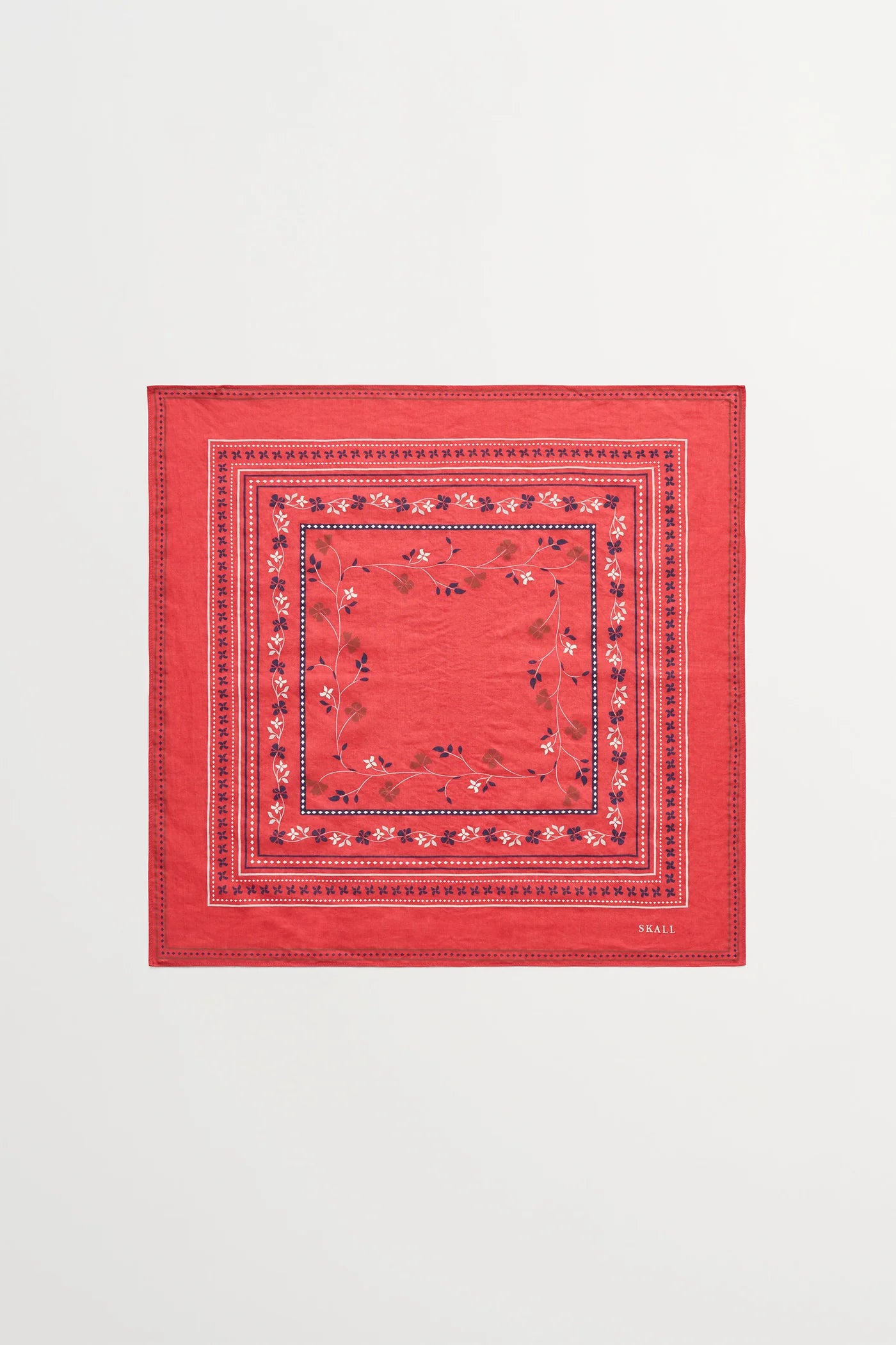 Skall Studio - Floral Scarf, Faded Red