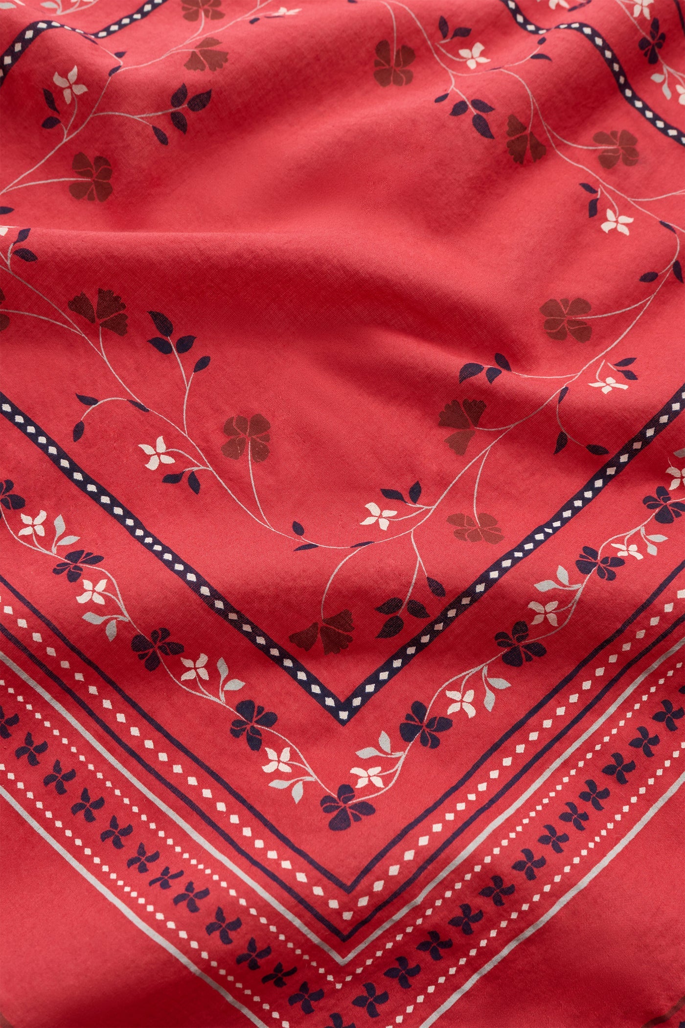 Skall Studio - Floral Scarf, Faded Red