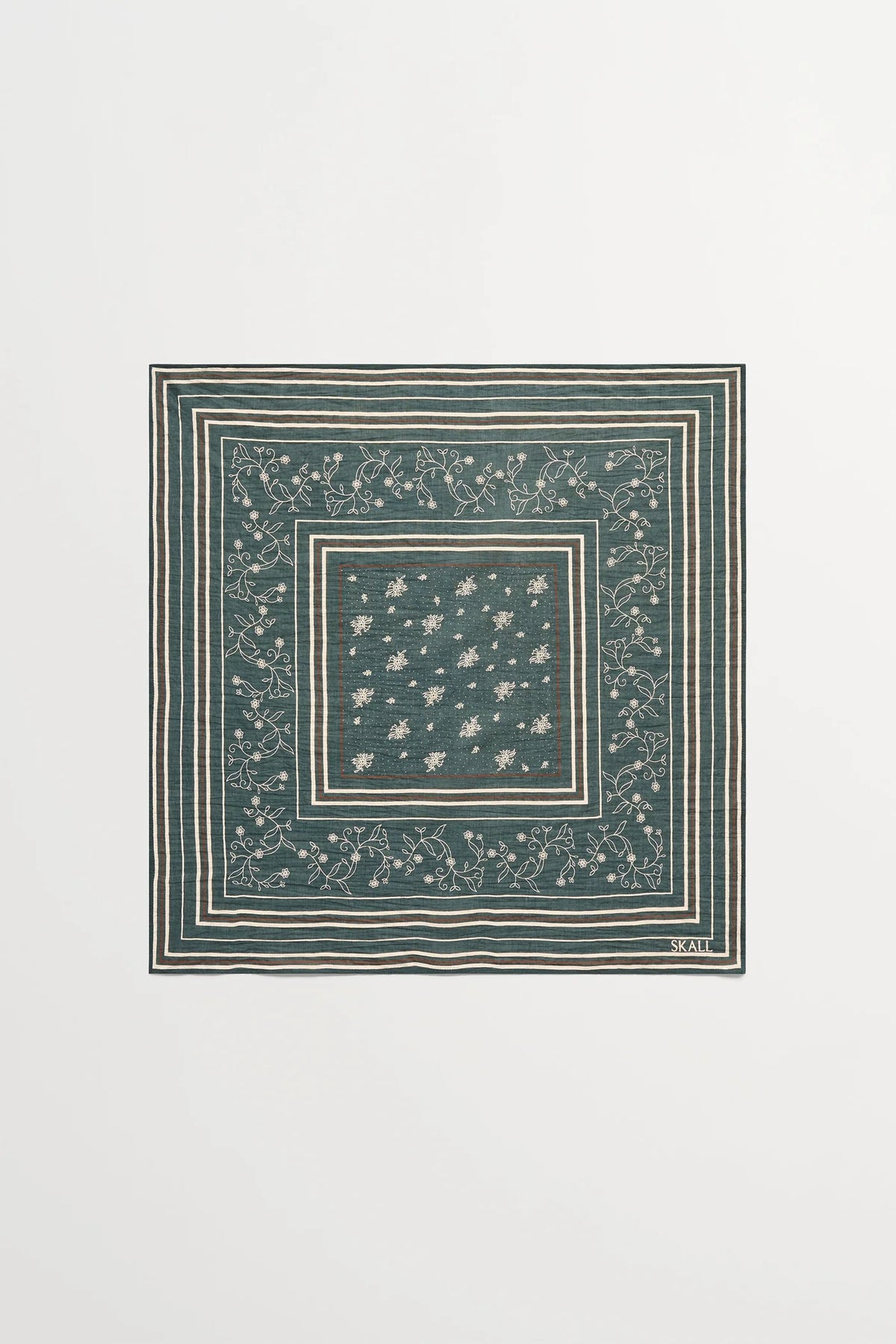 Skall Studio - Classic Scarf, Dark Green/Brown