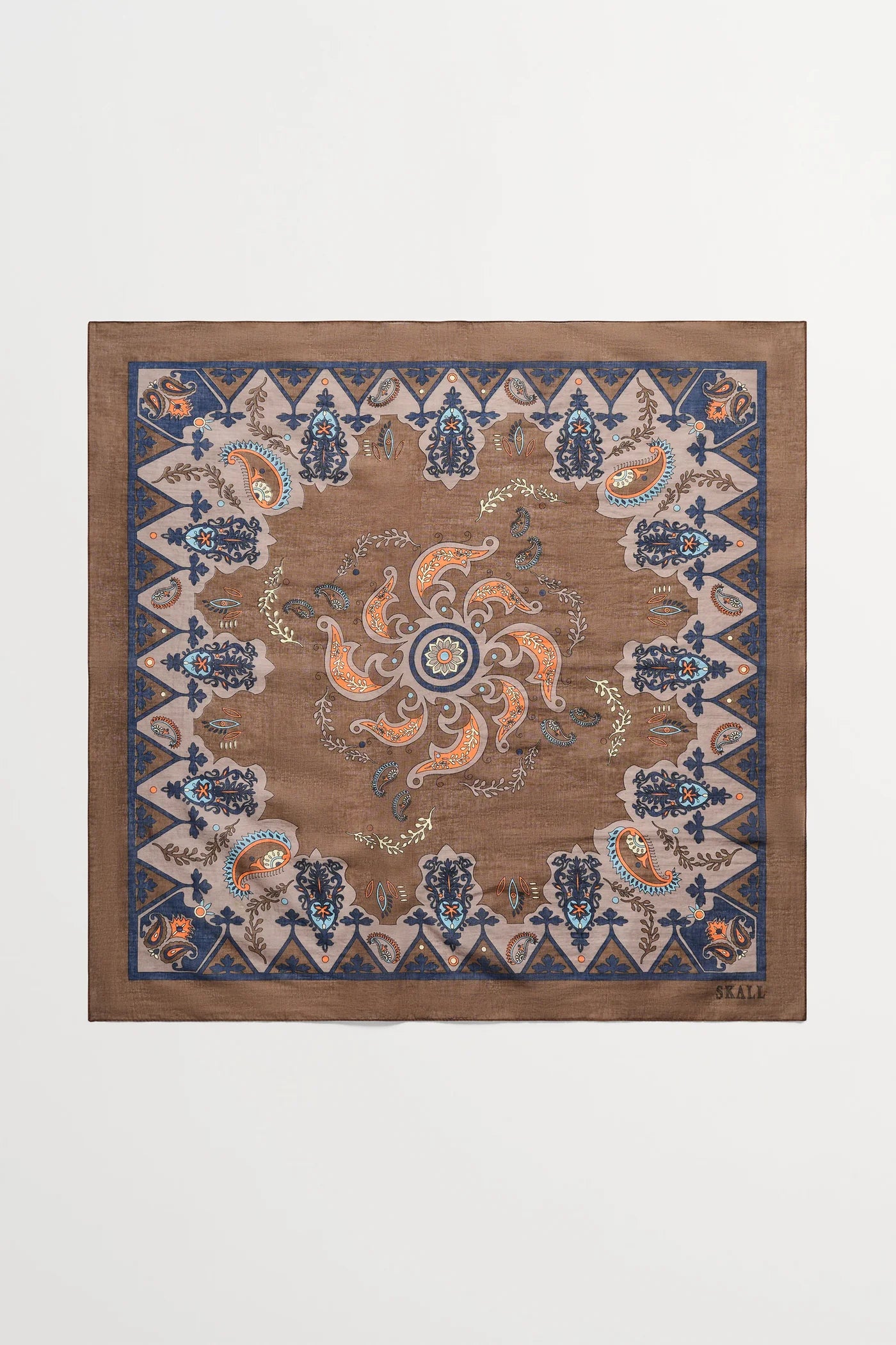 Skall Studio - Pippa Scarf, Brown Paisley Print