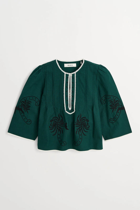 Skall Studio - Imra Blouse, Deep Green