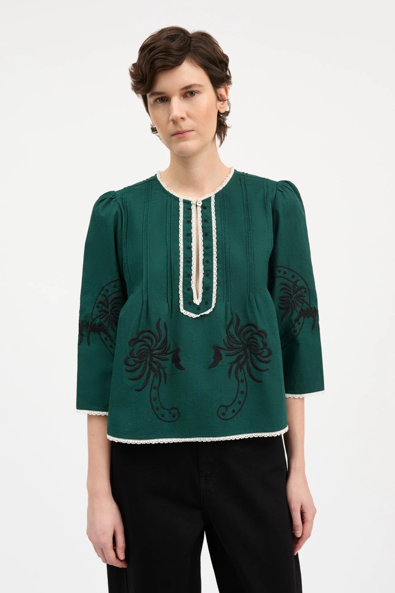Skall Studio - Imra Blouse, Deep Green
