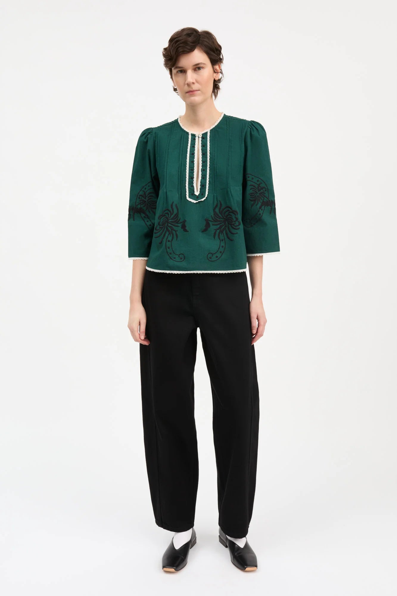 Skall Studio - Imra Blouse, Deep Green