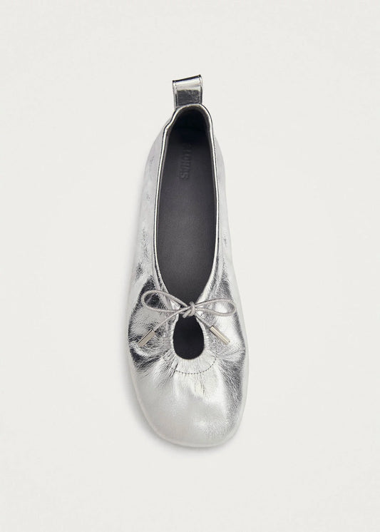 Alohas - Rosalind Shimmer Silver Leather Ballet Flat