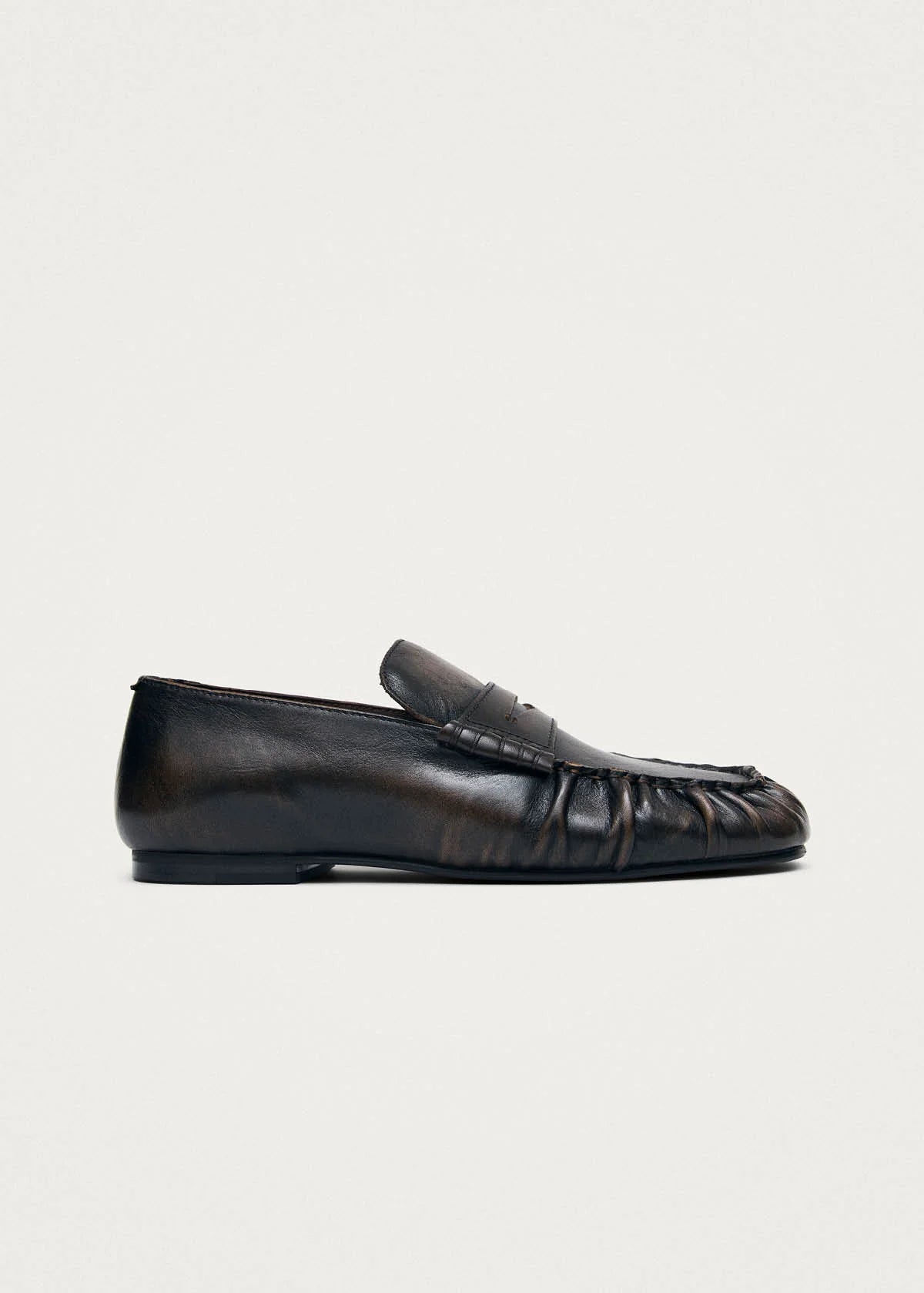 Alohas - Aven Vintage Effect Brown Leather Loafers