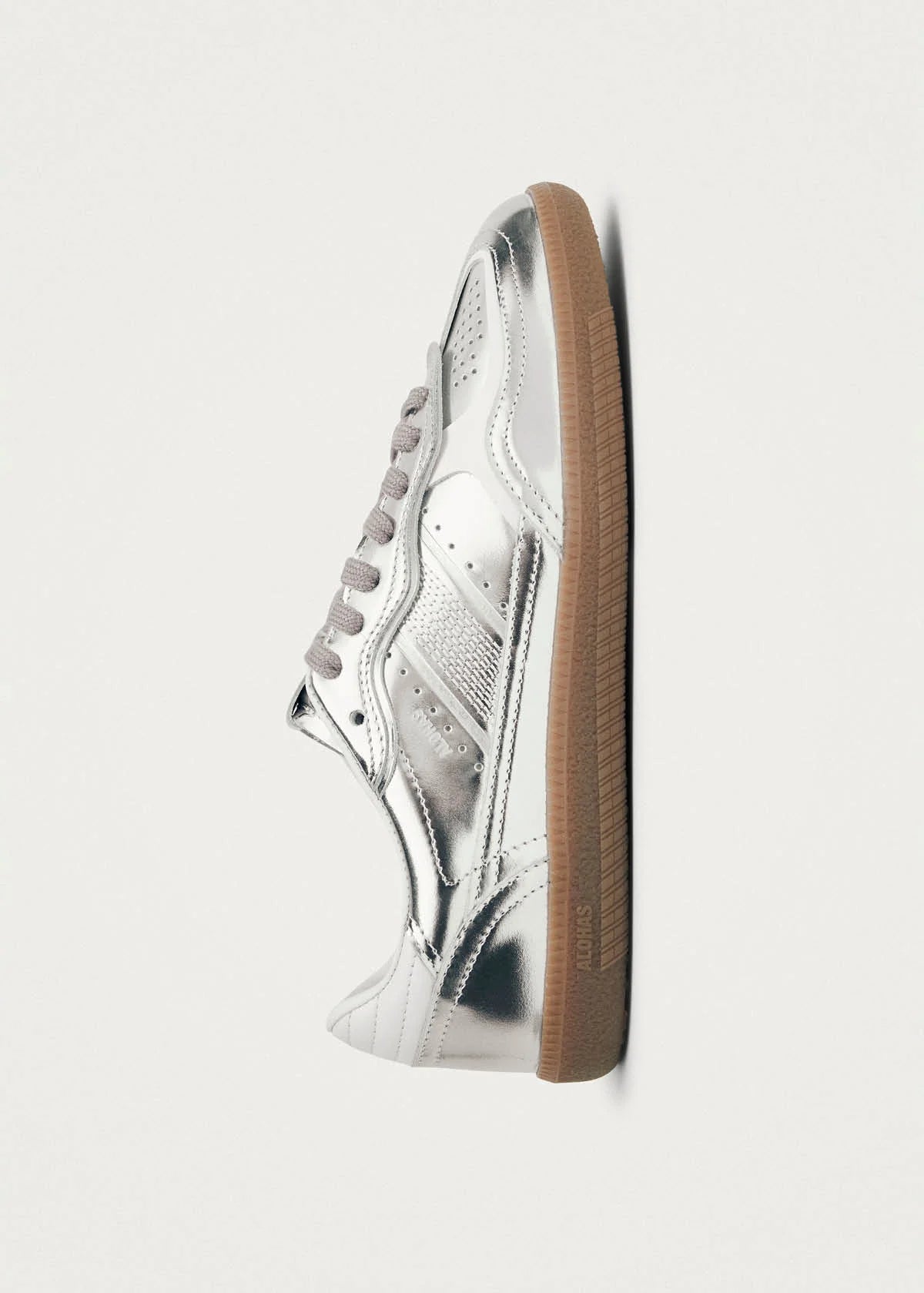 Alohas - Tb.490 Shimmer Silver & Cream Leather Sneakers