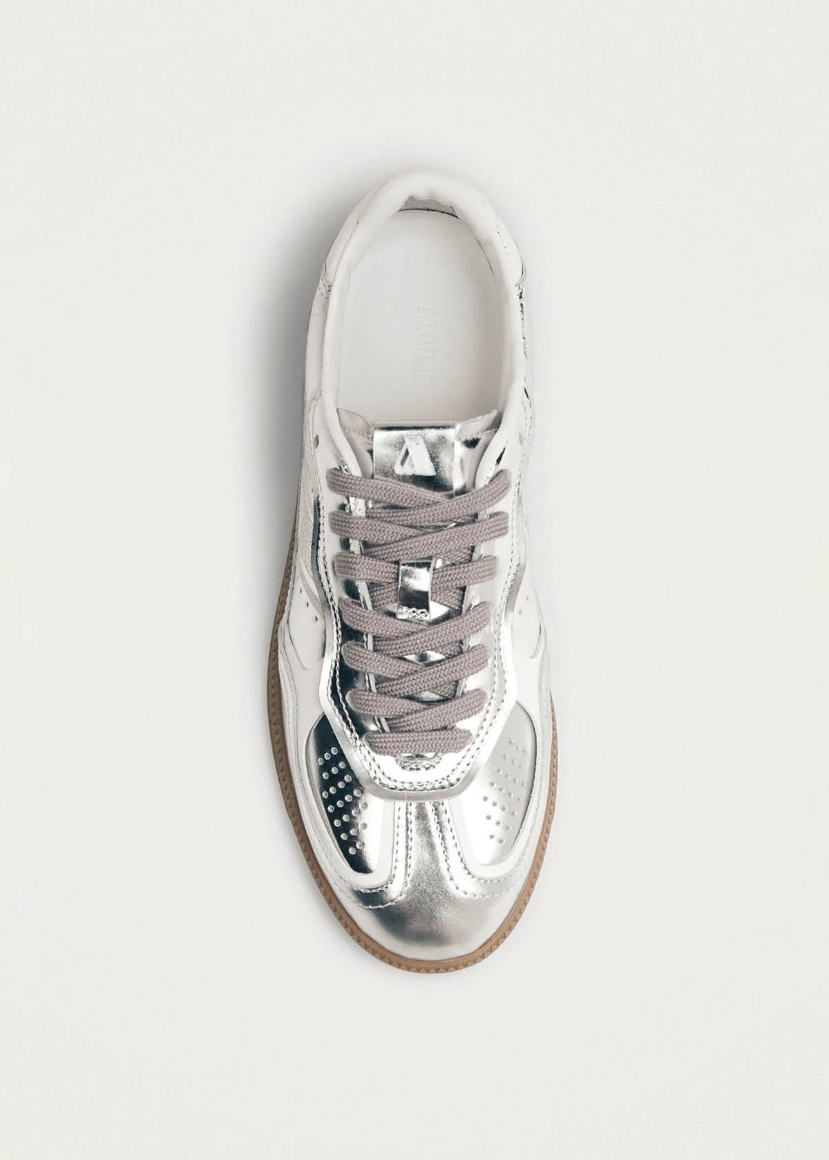 Alohas - Tb.490 Shimmer Silver & Cream Leather Sneakers