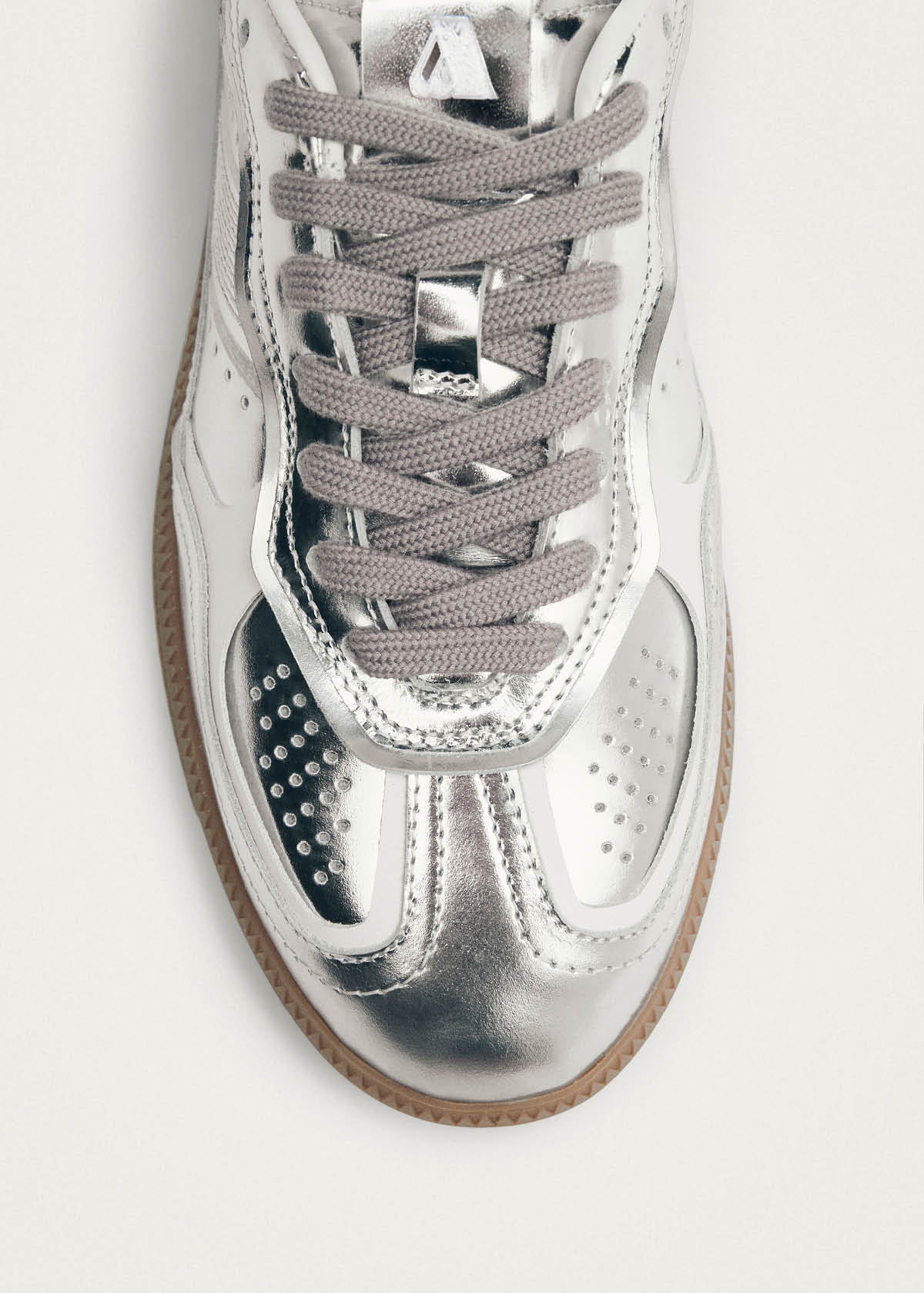 Alohas - Tb.490 Shimmer Silver & Cream Leather Sneakers