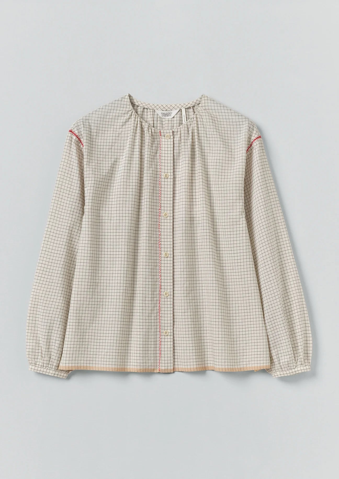 TOAST - Graph Check Mul Mul Shirt, Ecru
