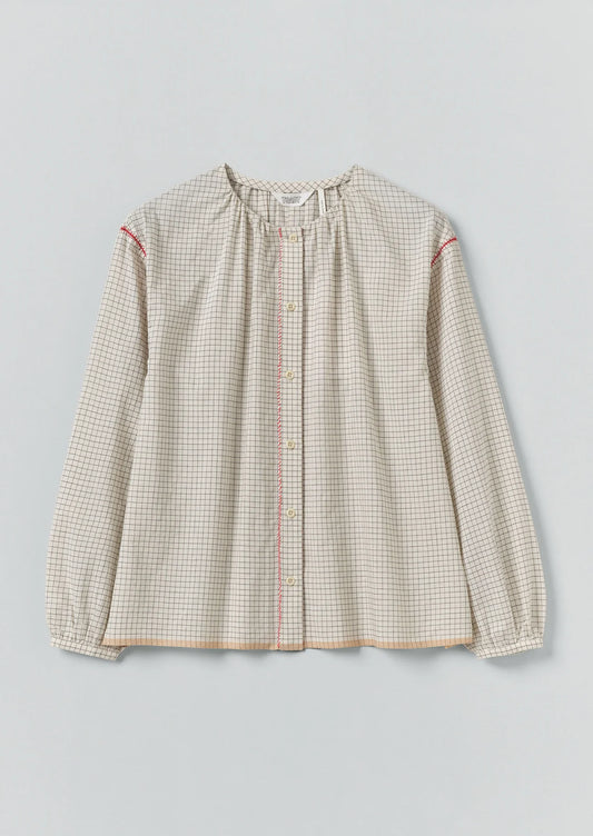 TOAST - Graph Check Mul Mul Shirt, Ecru