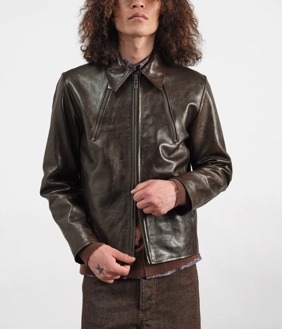 YMC -  Cypher Jacket, Brown Leather
