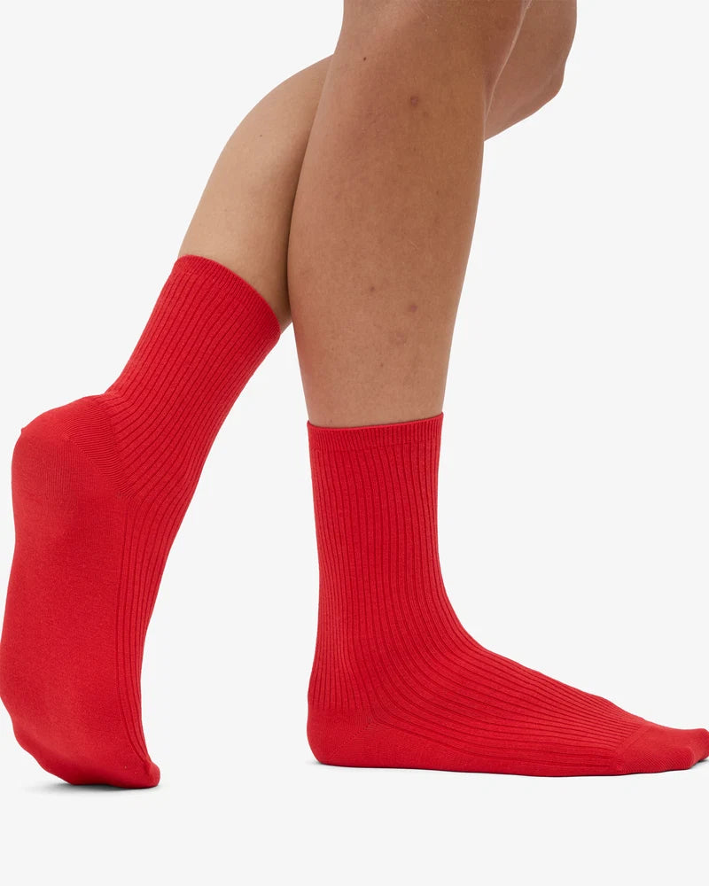 Colourful Standard - Womens Classic Organic Sock, Red Tangerine