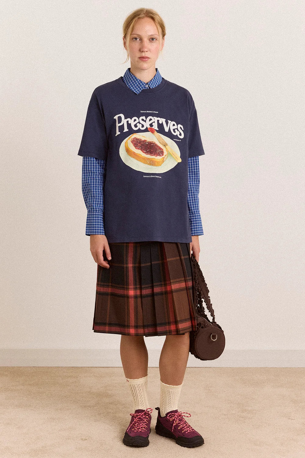 Damson Madder - House Preserves Short Sleeves Graphic Tee, Blue
