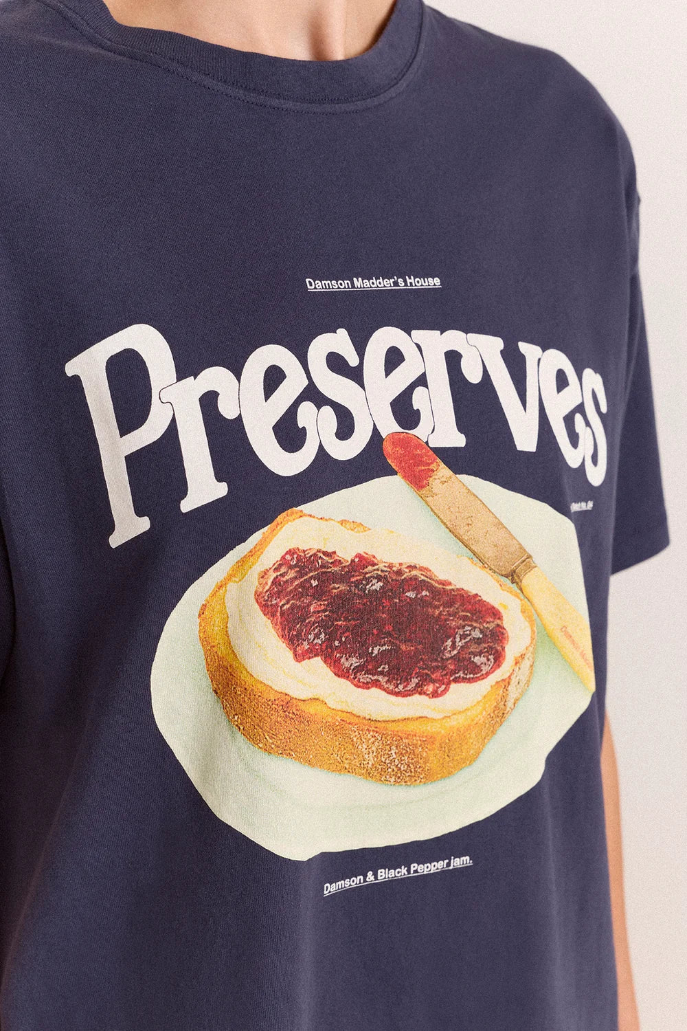 Damson Madder - House Preserves Short Sleeves Graphic Tee, Blue