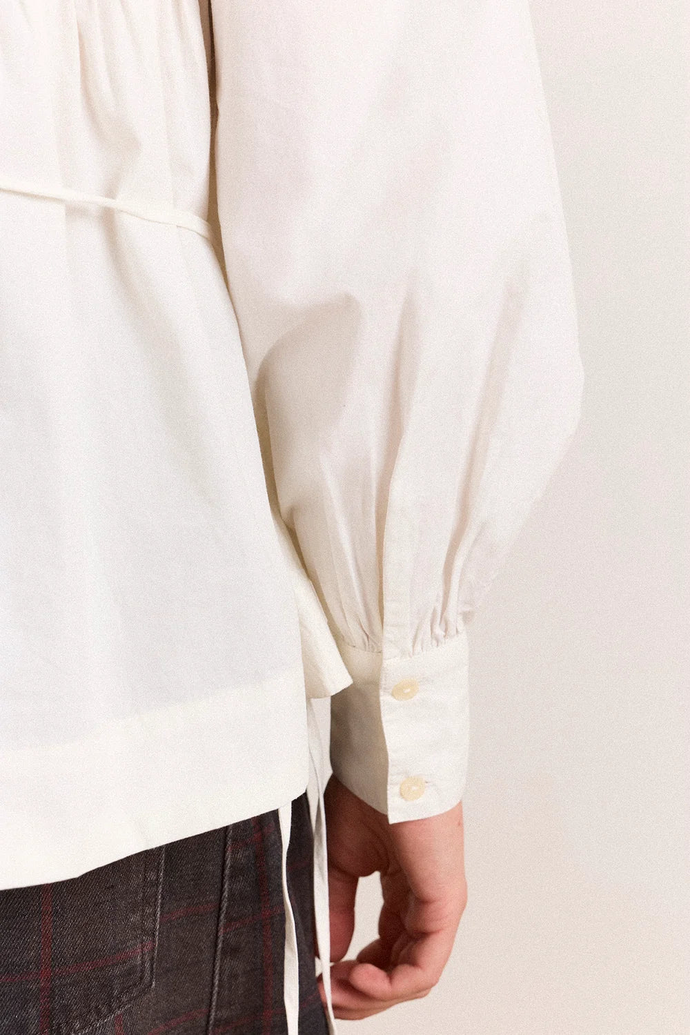 Damson Madder - Lettie Bow Detail Blouse, White