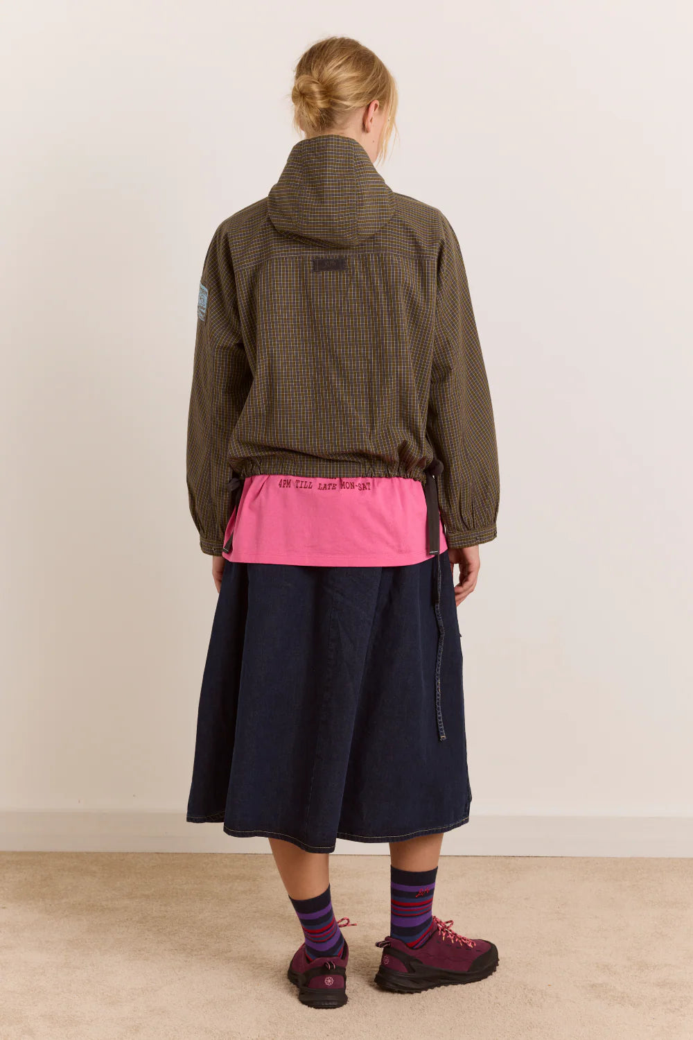 Damson Madder - Blake Hooded Top, Orion Check
