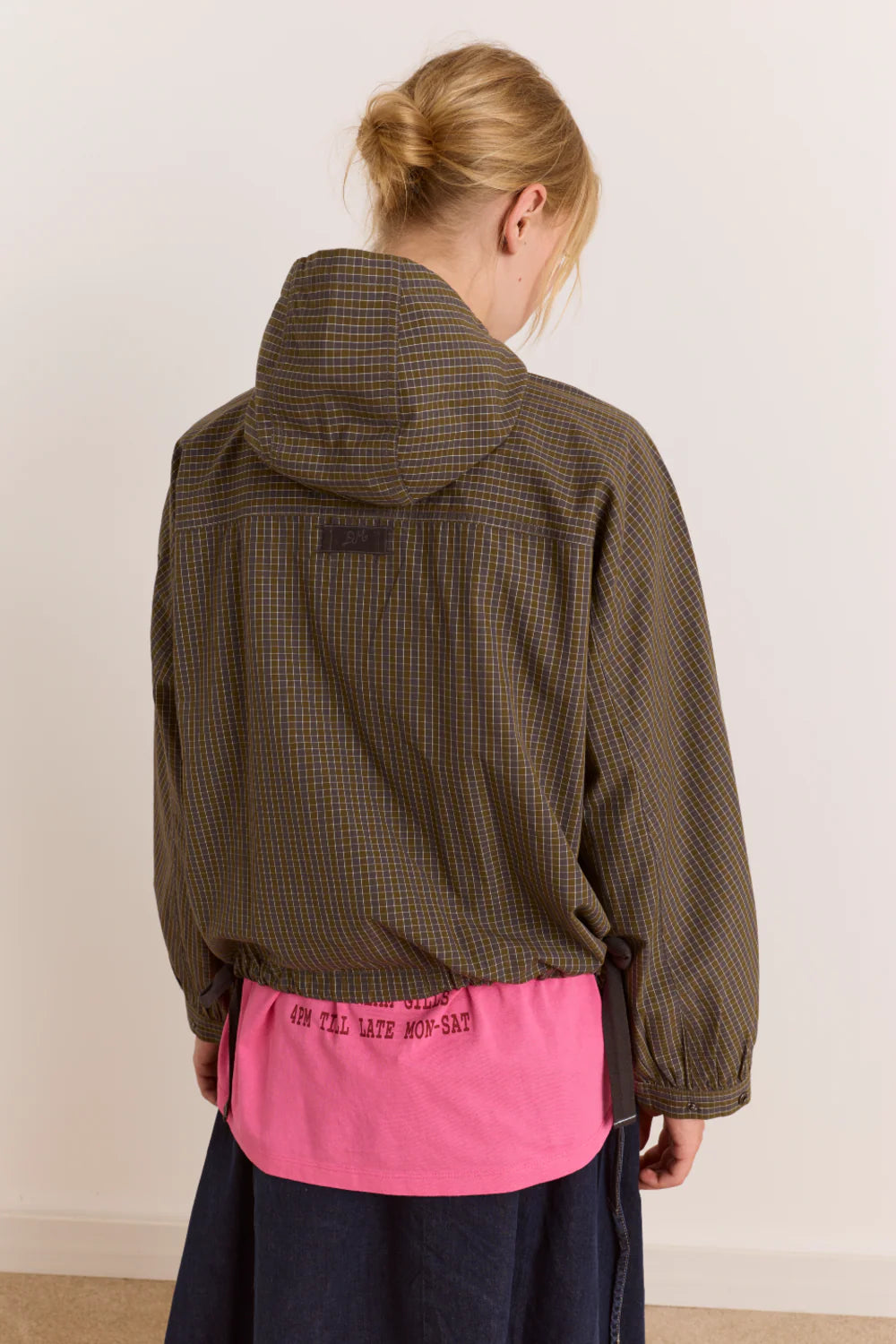 Damson Madder - Blake Hooded Top, Orion Check