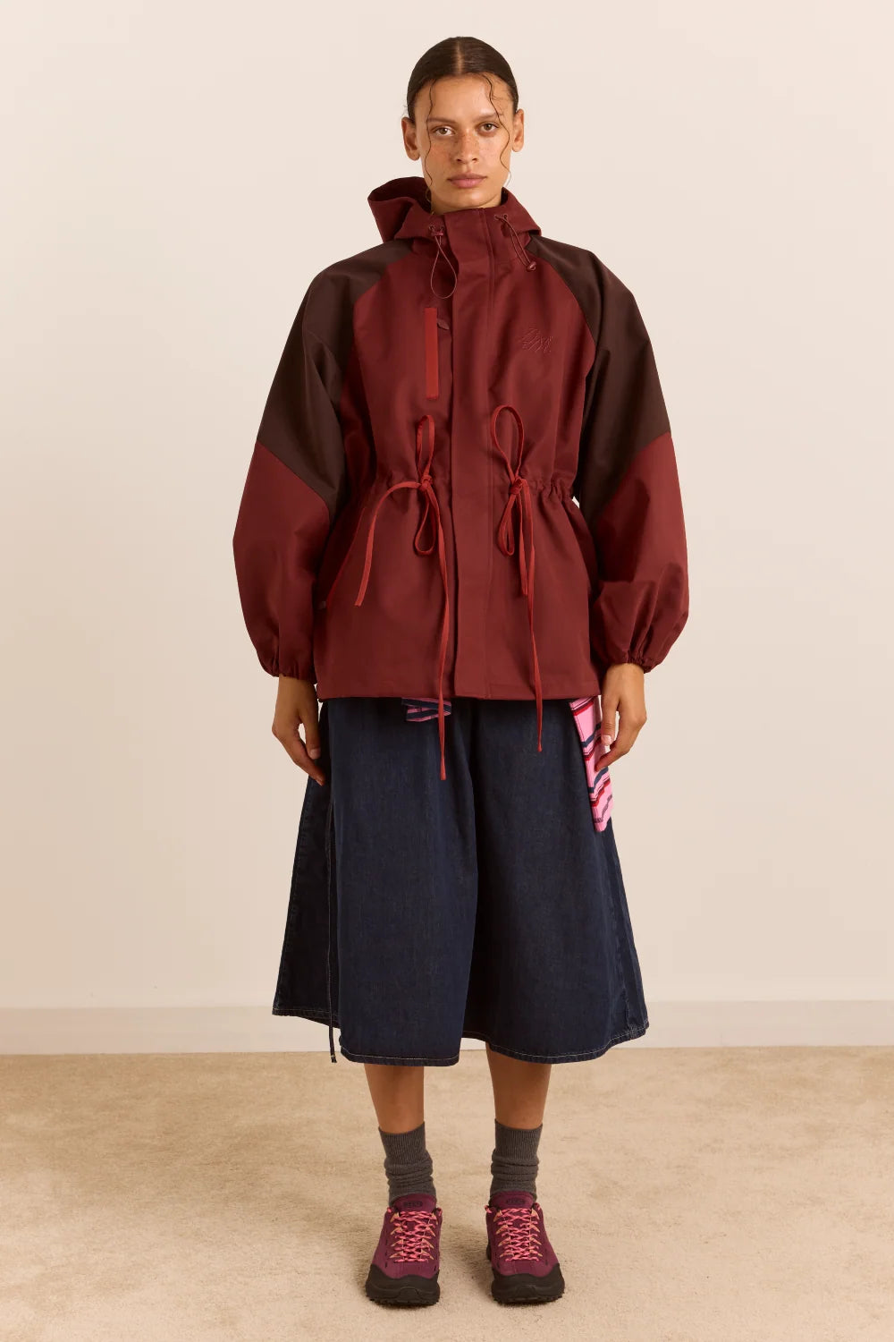Damson Madder - Liu Shower Proof Raincoat, Burgundy